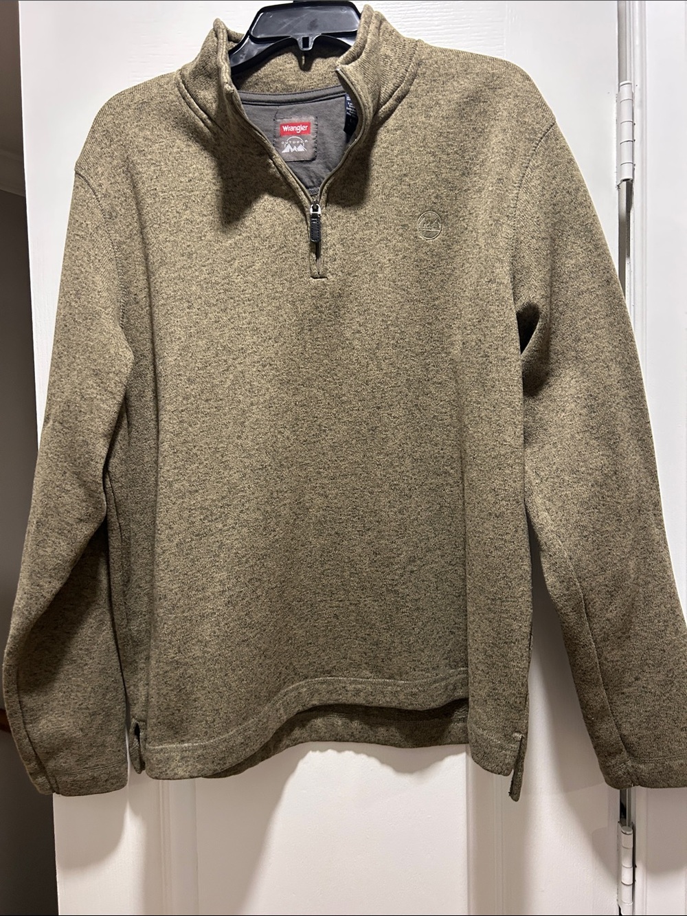 Wrangler Men's Olive Quarter-Zip Pullover Sweater